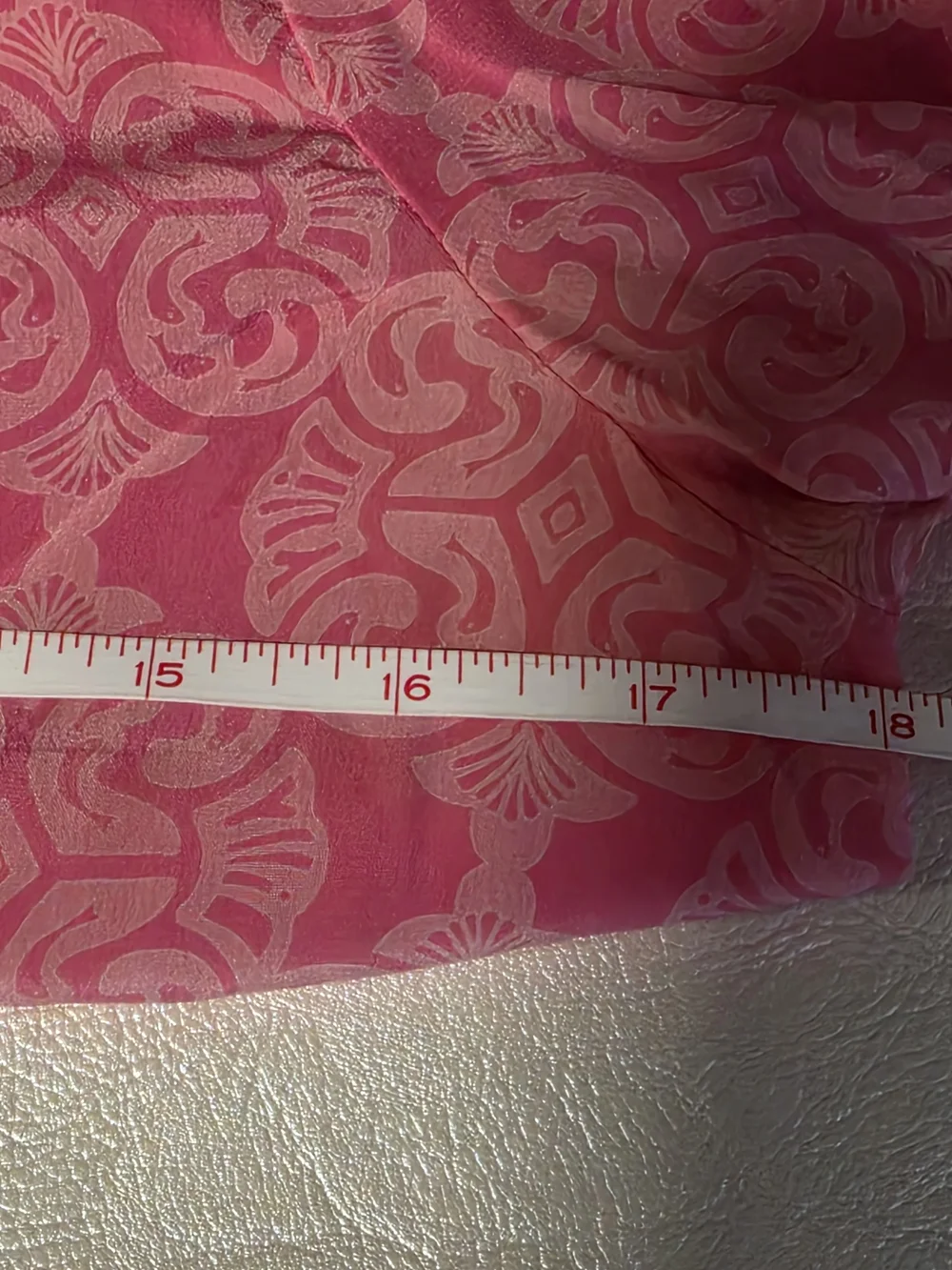 Lilly Pulitzer Pink Patterned Boatneck Puff 3/4 Sleeve Blouse Women's Size 2